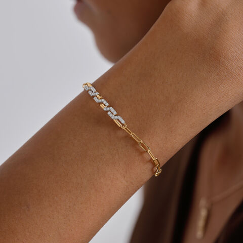 Dynamic Geometric Diamond Bracelet