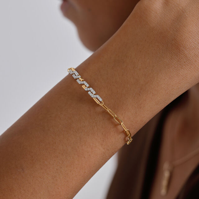 Dynamic Geometric Diamond Bracelet,,hi-res image number null