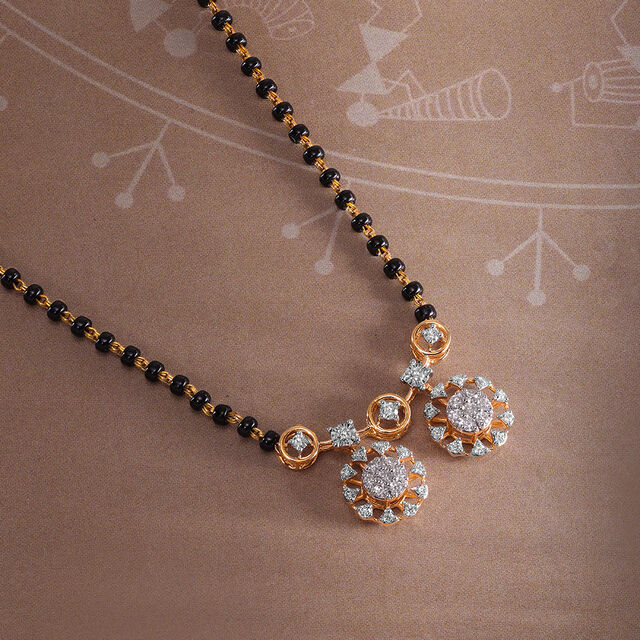 Glowing Grace 18 Kt Gold and Diamond Vati Mangalsutra,,hi-res image number null