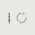 Bold Artistic Silver Hoop Earrings,,hi-res view 4