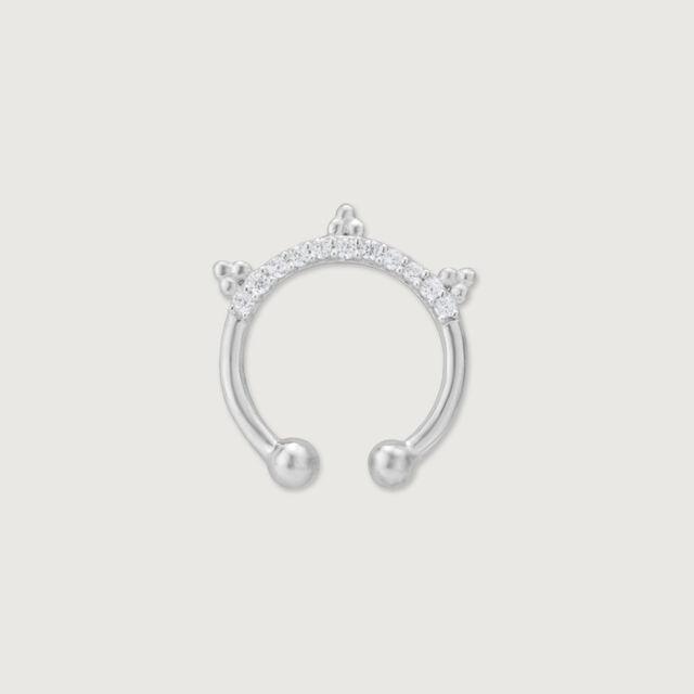 Dainty Halo Silver Septum Ring,,hi-res image number null