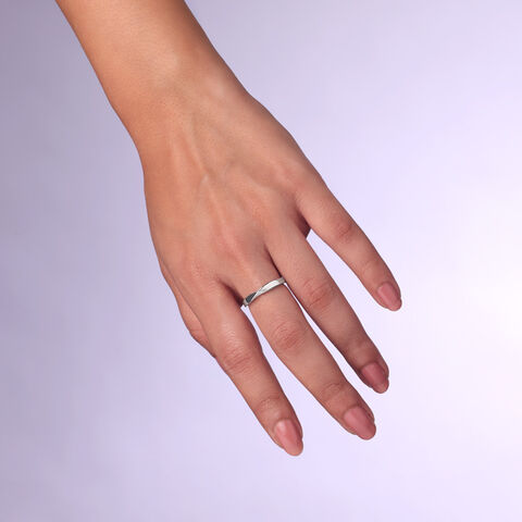 Twisted Plain Silver Ring