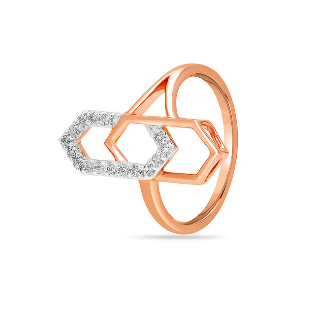 14KT Rose Gold The Two Of Us Diamond Finger Ring,,hi-res view 2