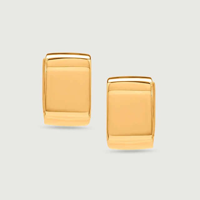 Contemporary Cube 18KT Gold Hoop Earrings,,hi-res image number null