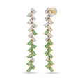 14Kt Yellow Gold Enchanting Criss Cross Emerald Drop Earrings,,hi-res view 3