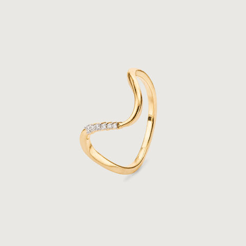 Modern Contour Diamond Ring