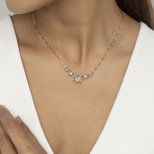 Crochet Glow Gold and Diamond Necklace,,hi-res image number null
