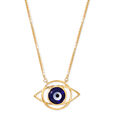 14KT Yellow Gold Geometric Evil Eye Necklace,,hi-res view 4