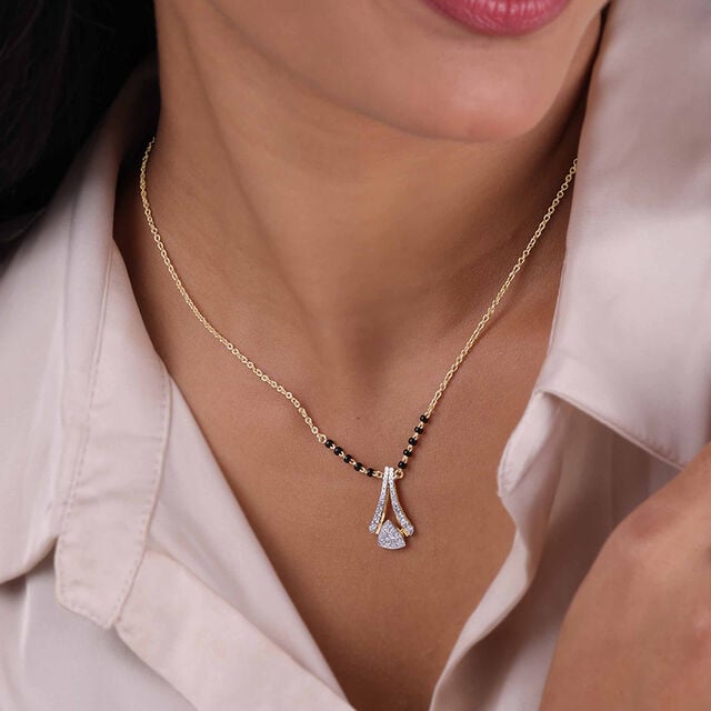 Elegant Sculptural Diamond Mangalsutra,,hi-res image number null