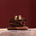Radiant Fold Gold Stud Earrings,,hi-res view 1