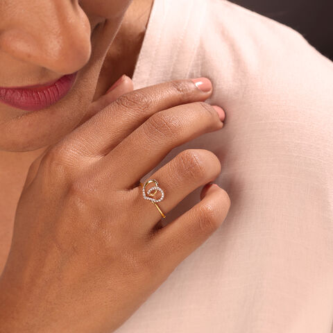 Heartfelt Sparkle 14KT Gold & Diamond Ring