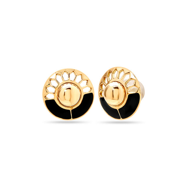 14KT Yellow Gold Radiant Stud Earrings,,hi-res view 2