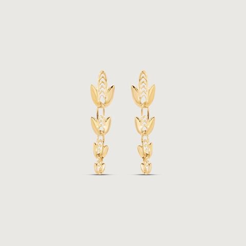 Radiant Lotus Gold Drop Earrings