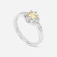 Golden Glow Silver Finger Ring,,hi-res view 3