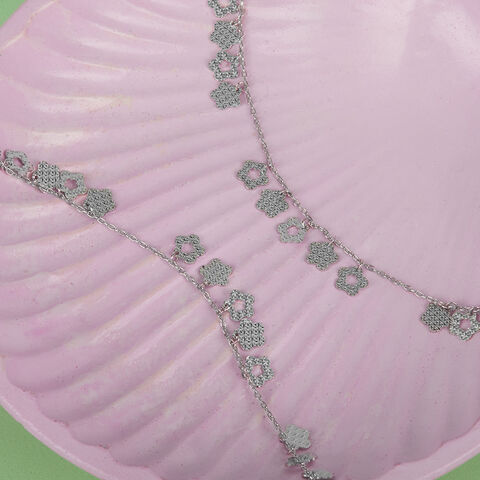 Daisy Delight Silver Anklet