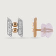 Zigzag Radiance Gold & Diamond Stud Earrings,,hi-res view 4