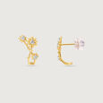 Dewdrop Daisy Diamond Hoop Earrings,,hi-res view 4