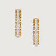 Chic Dazzling Gold & Diamond Hoop Earrings,,hi-res view 3