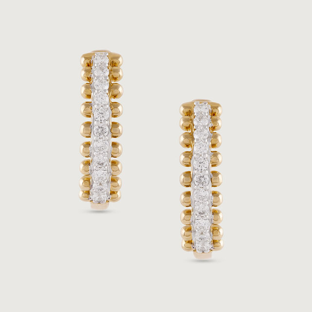 Chic Dazzling Gold & Diamond Hoop Earrings,,hi-res image number null
