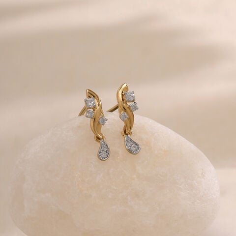 Graceful Drift Diamond Drop Earrings