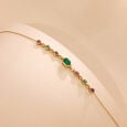 Rhythmic Linked Amethyst Emerald and Onyx Bracelet,,hi-res view 1