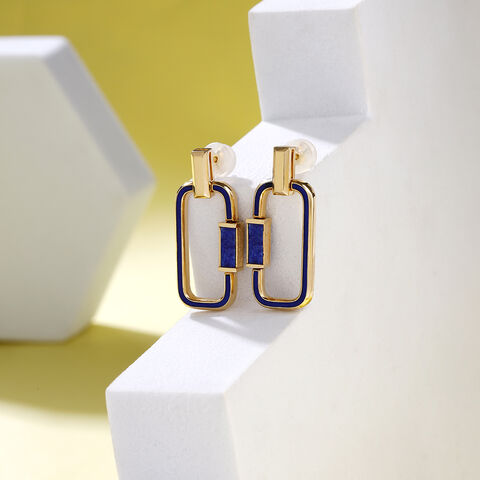 Dynamic Flip Lapis Lazuli 18 KT Drop Earring