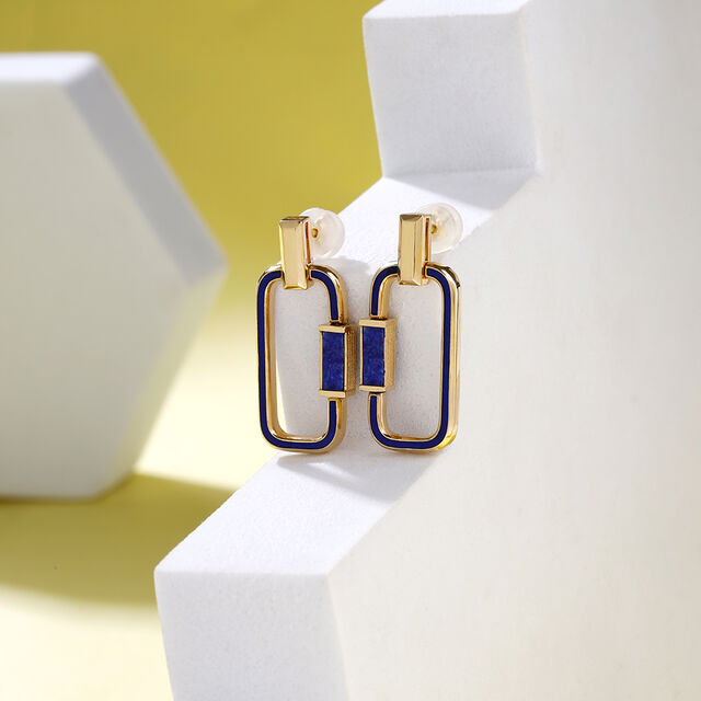 Dynamic Flip Lapis Lazuli 18 KT Drop Earring,,hi-res image number null