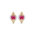 14 KT Yellow Gold Majestic Diamond Stud Earrings,,hi-res view 1