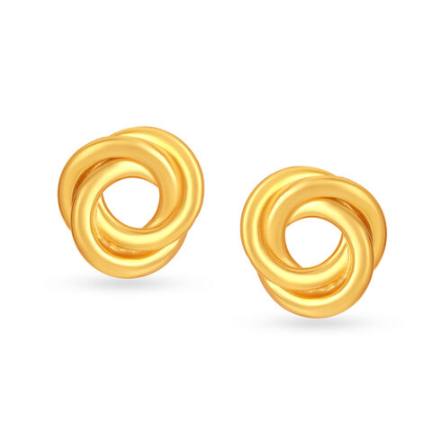 22KT Yellow Gold Circular Stud Earrings