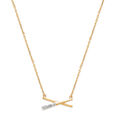 14 KT Yellow Gold Sleek Style Diamond Pendant with Chain,,hi-res view 2