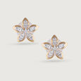 Radiant Petal Gold & Diamond Stud Earrings,,hi-res view 3