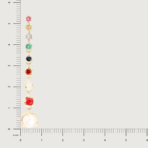 Solar Symphony 14KT Navratna Drop Earrings