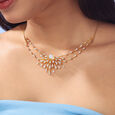 Opal Sunburst Diamond Necklace,,hi-res view 2
