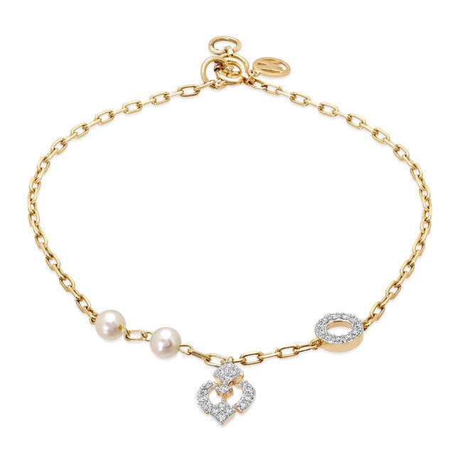 14KT Yellow Gold A Timeless Duo Pearl Bracelet,,hi-res view 2