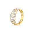 14KT Yellow Gold Linked in Love Diamond Finger Ring,,hi-res view 3