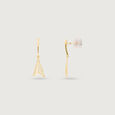 Trendy Sleek Gold Earrings,,hi-res view 4
