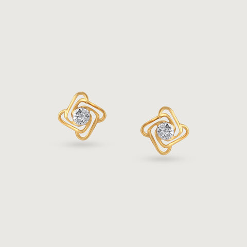 Twisted Glow Diamond Stud Earrings