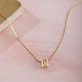 Dual Sparkle Gold & Diamond Pendant,,hi-res view 1