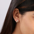 Golden Ray burst 14KT Diamond Stud Earrings,,hi-res view 2
