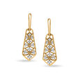 18 KT Yellow Gold Diamond Drop Earrings,,hi-res view 1