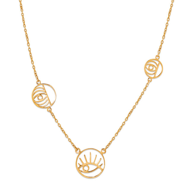 Minimal 14KT Yellow Gold Multi Pendant Necklace,,hi-res image number null