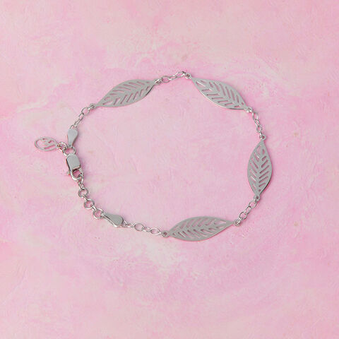 Leafy Shine Silver Bracelet