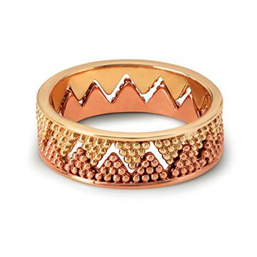 14KT Yellow And Rose Gold Crown Finger Ring