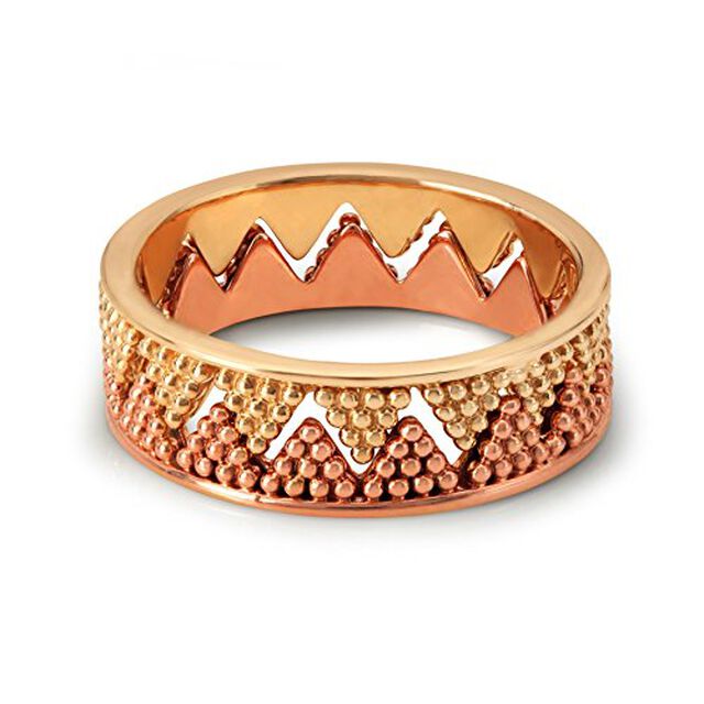14KT Yellow And Rose Gold Crown Finger Ring,,hi-res view 1