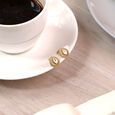 Radiant Disc Gold Stud Earrings,,hi-res view 1
