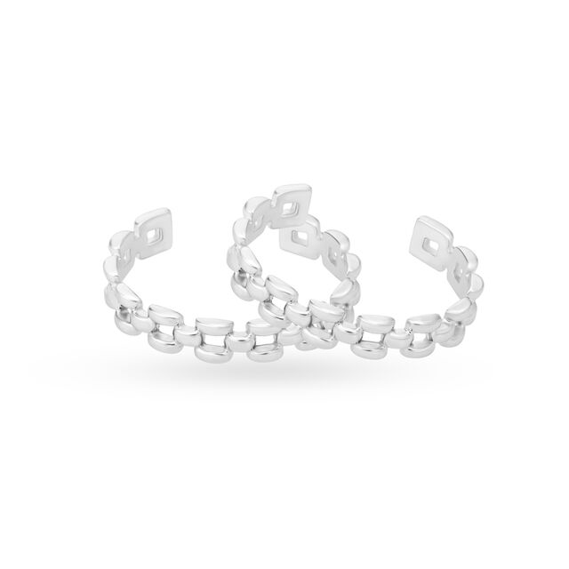 Tribal Chain Silver Toe Ring,,hi-res view 1