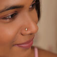 14KT Yellow Gold Diamond Nose Pin,,hi-res view 2