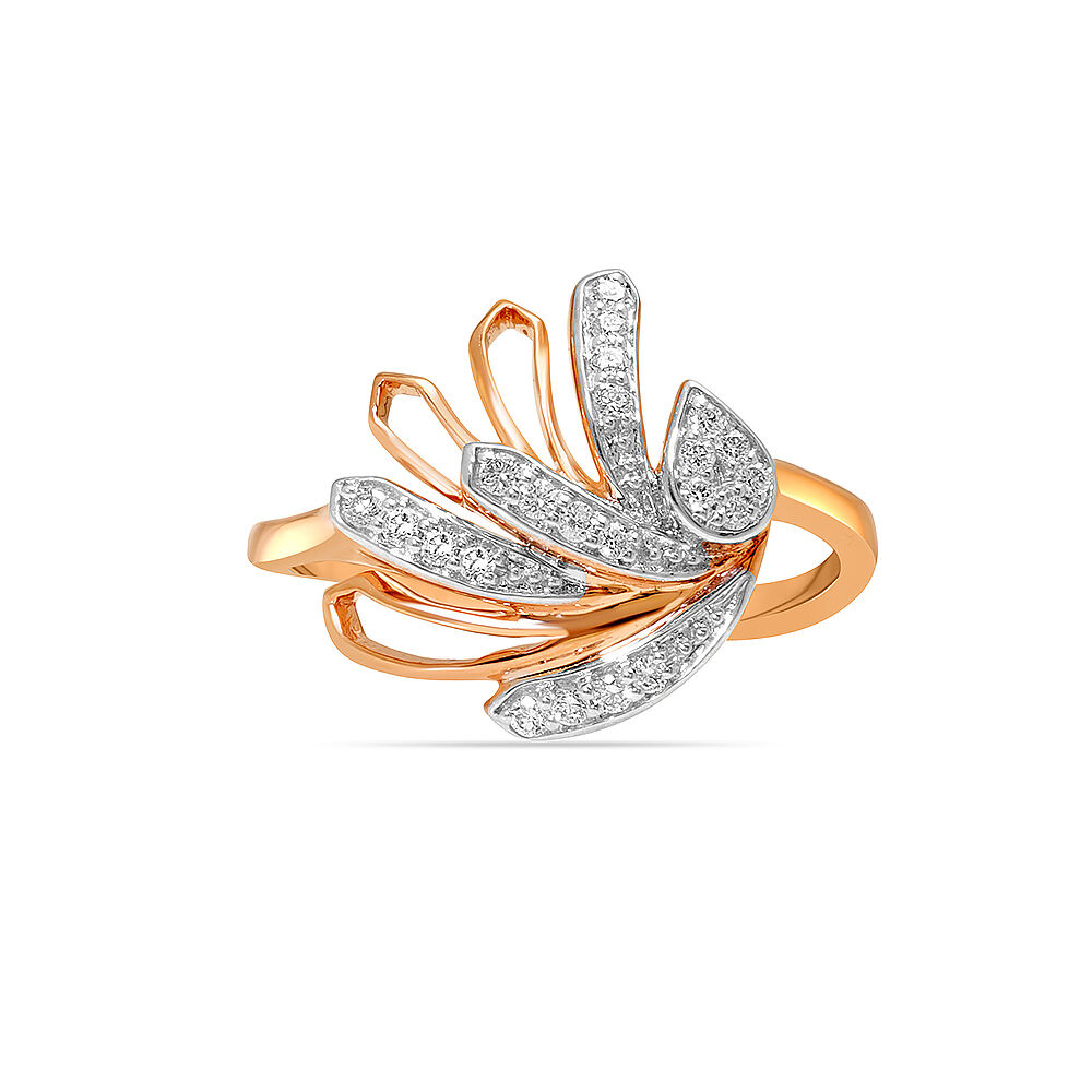 Buy 14KT Rose Gold Petal Perfection Diamond Finger Ring Online Mia by Tanishq