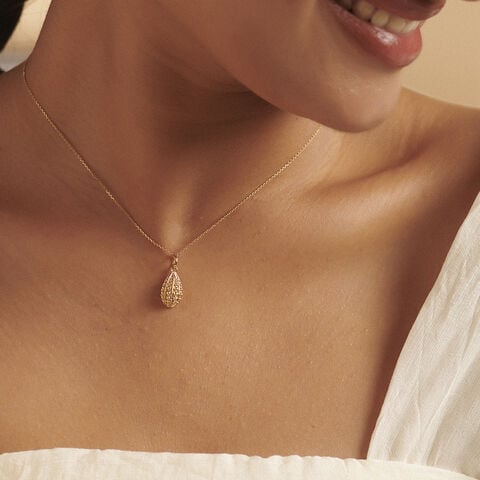 Sculptural Beaded Gold Pendant
