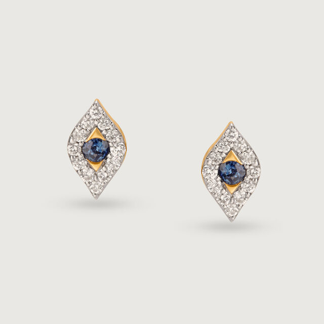 Sapphire Symphony 14KT Gold & Diamond Stud Earrings,,hi-res image number null